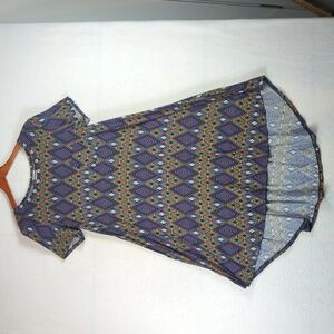 LuLaRoe‎ Purple Diamond Pattern Casual Midi Asymmetrical Dress XS